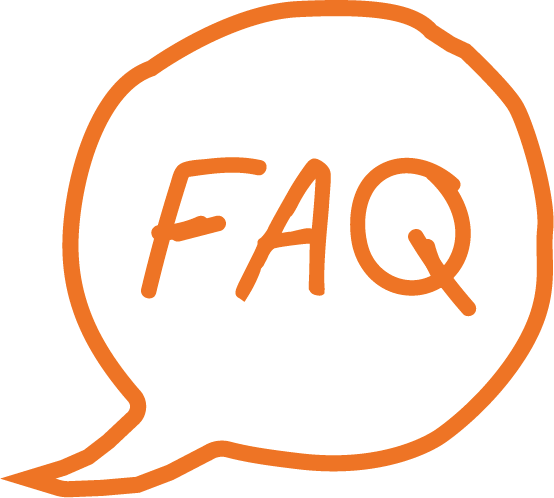 Speech bubble with FAQ inside